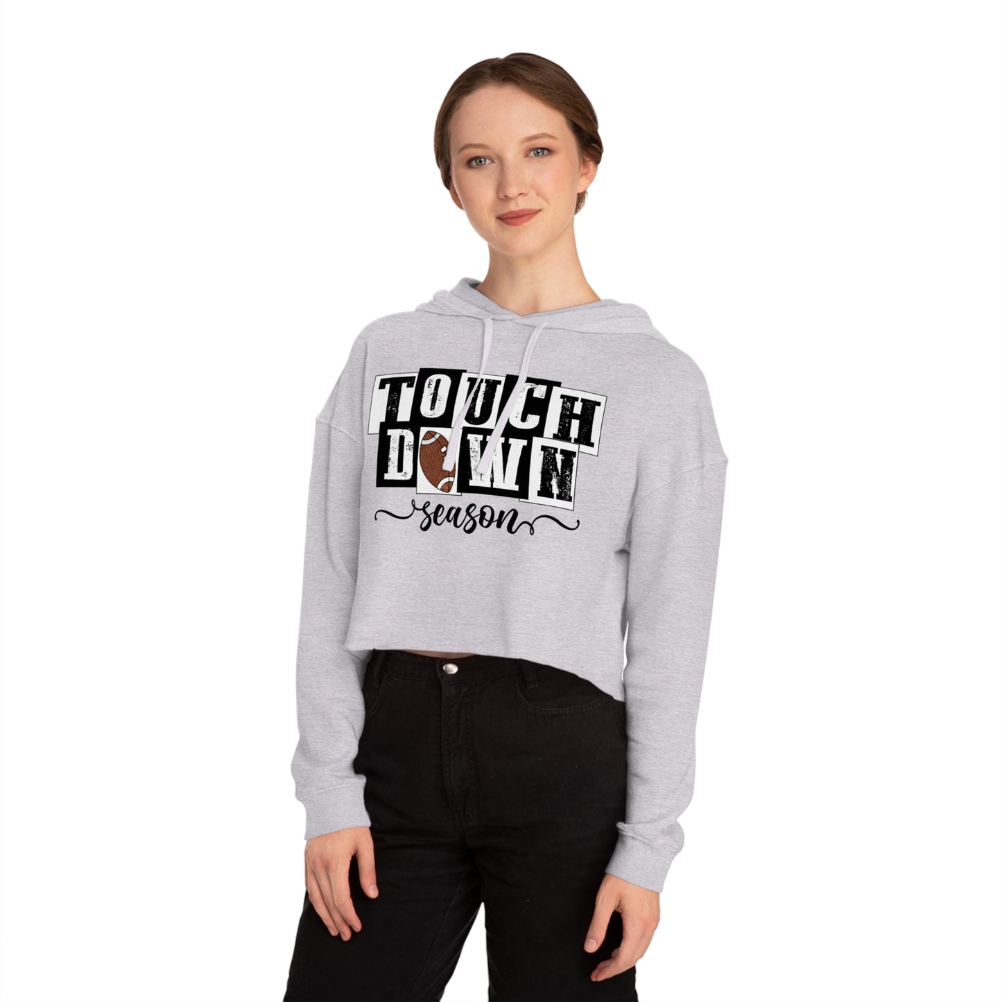 Touchdown Season Cropped Hoodie — Women’s Football Fan Pullover