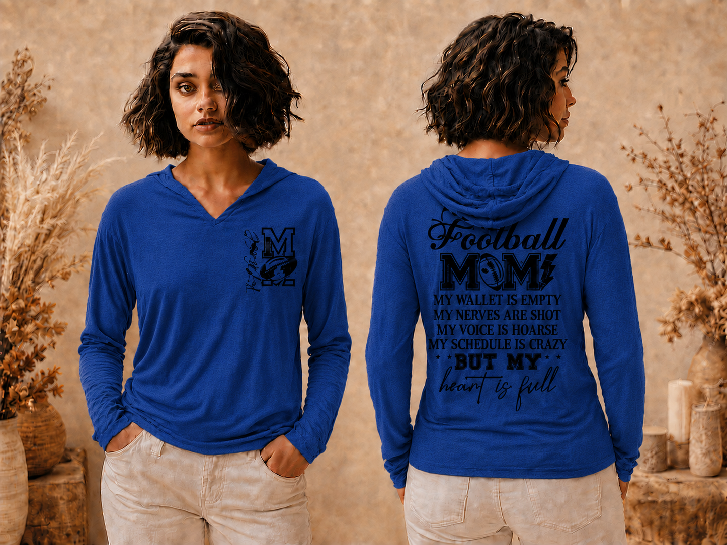 Empty Wallet, Full Heart Football Mom Thin Hoodie
