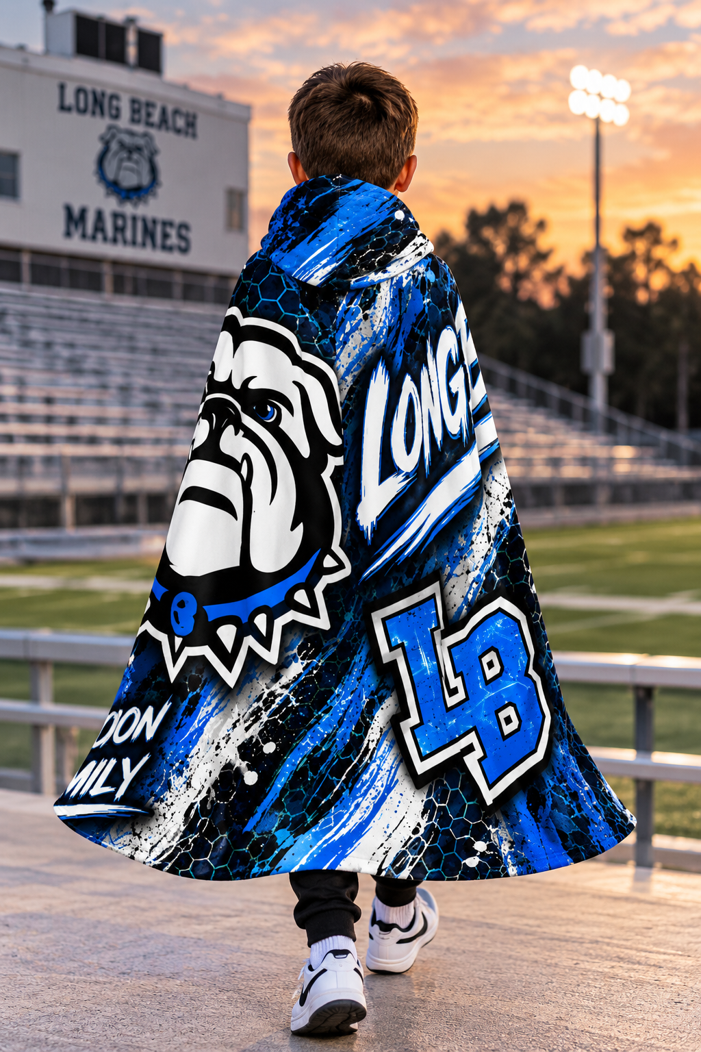 Long Beach Bulldogs Hooded Cloak | Youth