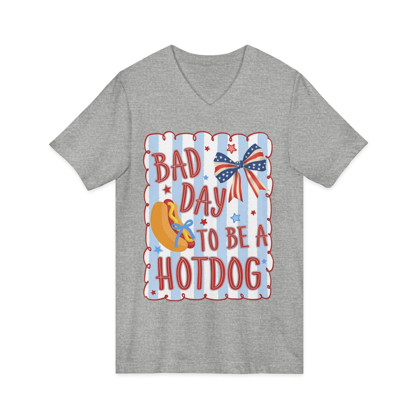 Bad Day To Be A Hotdog V-Neck Tee