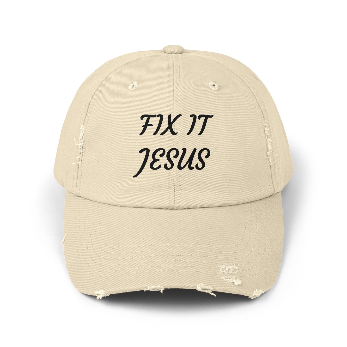 Fix It Jesus Unisex Distressed Cap