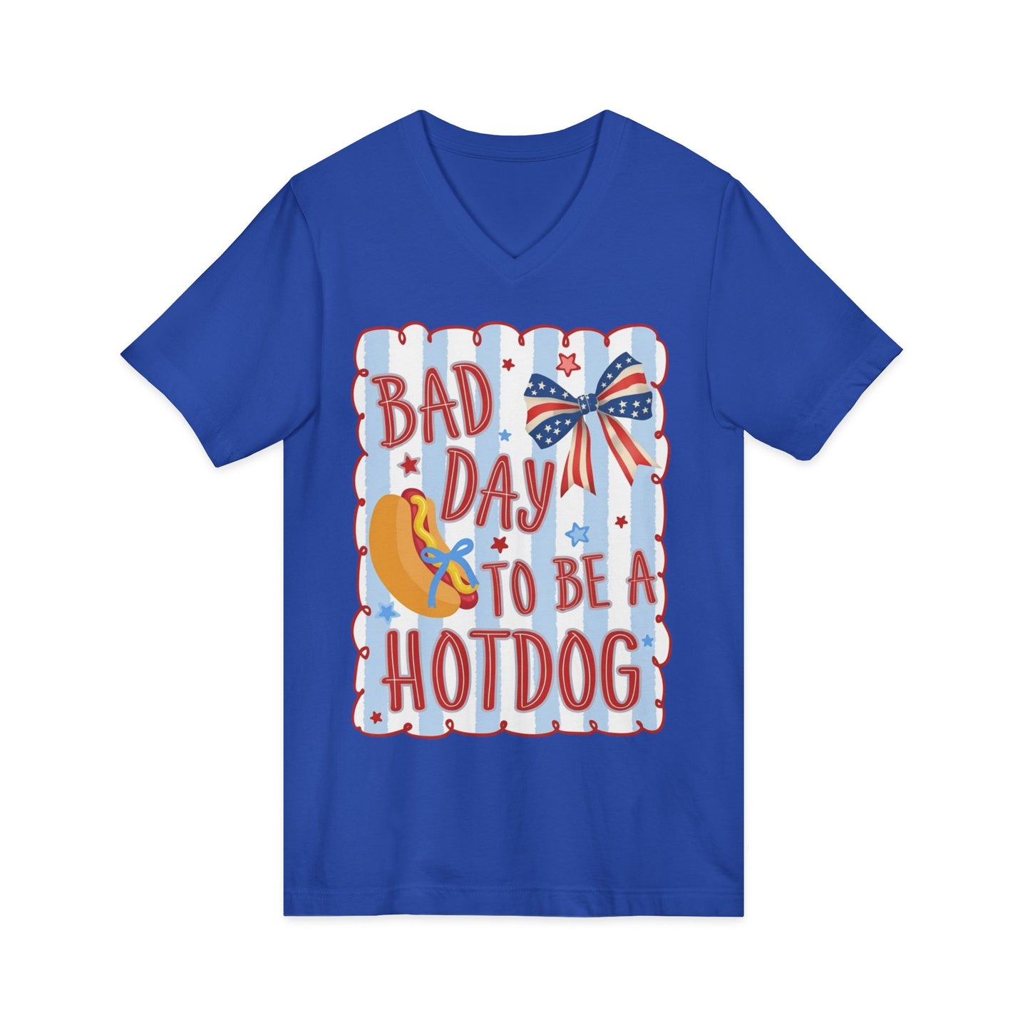 Bad Day To Be A Hotdog V-Neck Tee