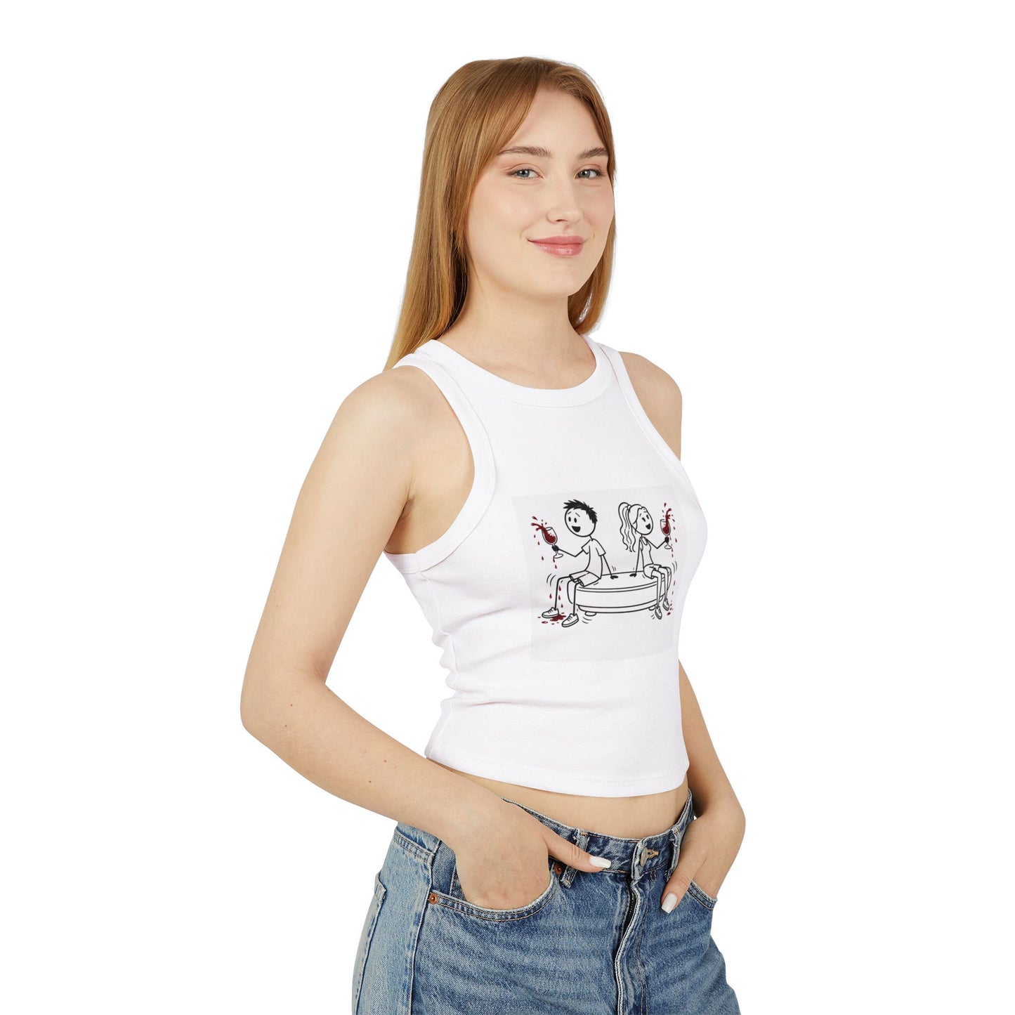 Wine Challenge Micro Rib Racer Tank Top