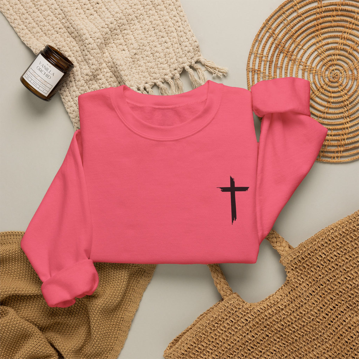 Brushstroke Cross Crewneck
