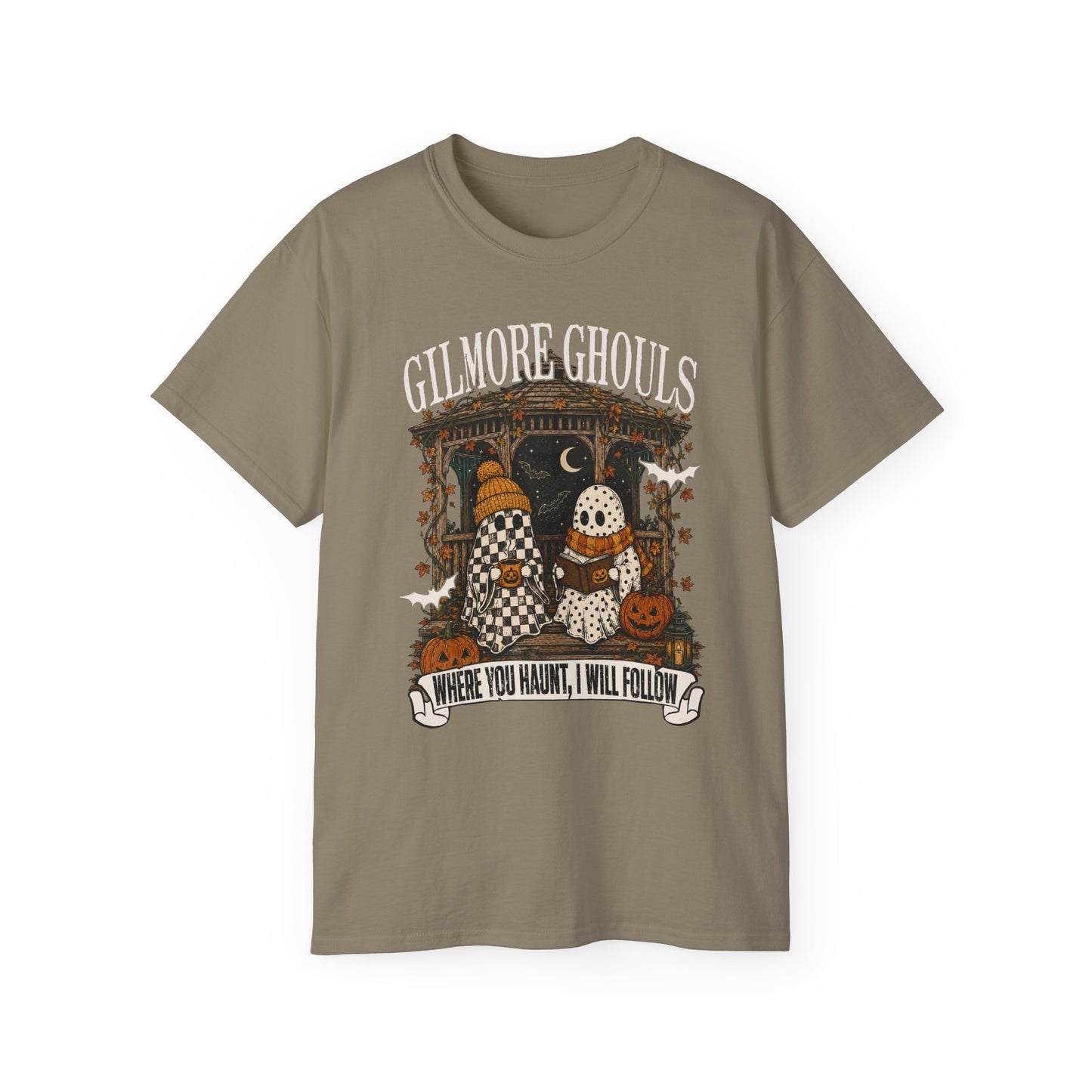Halloween Ghosts Tee — "Where You Haunt, I Will Follow" Pumpkin Shirt