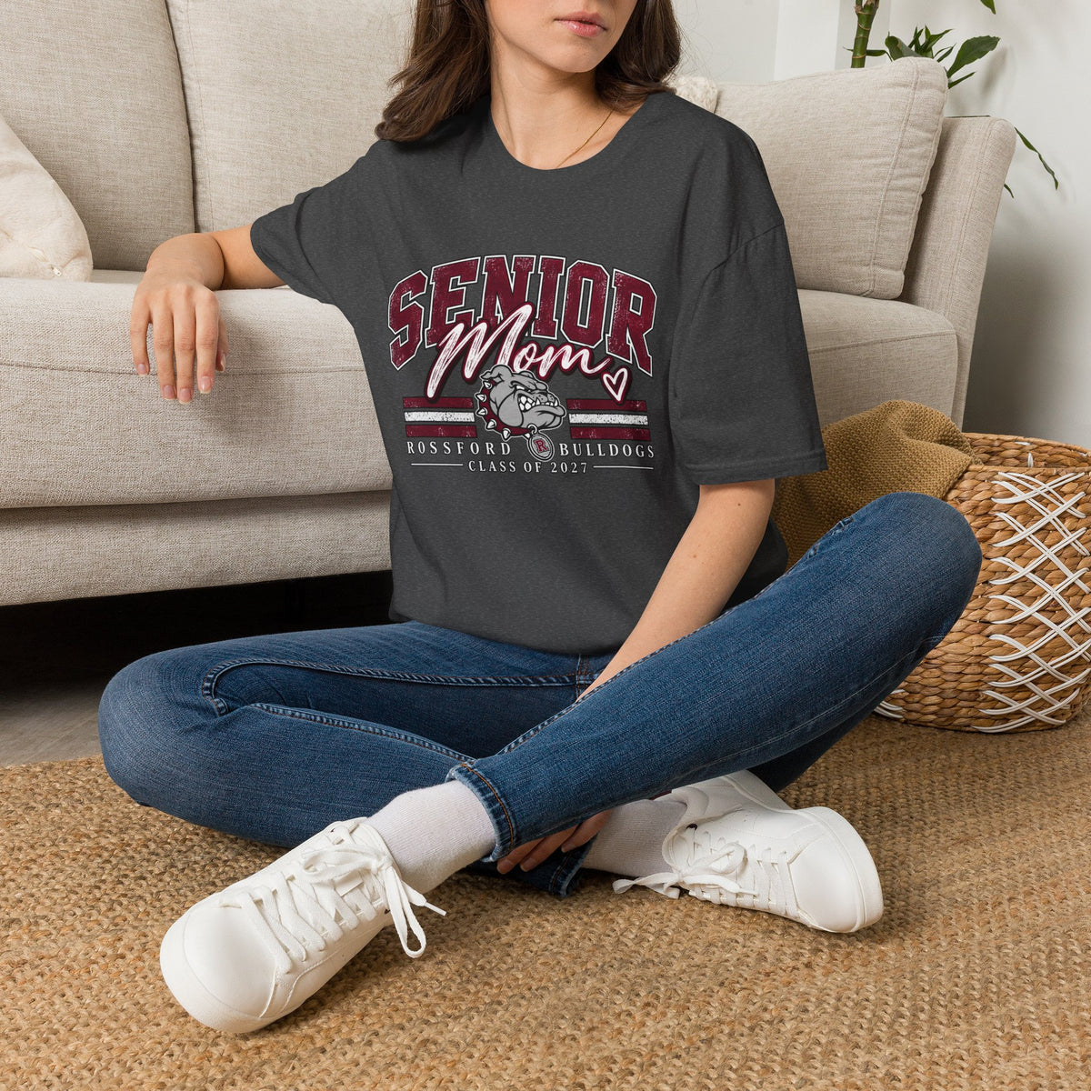 Rossford Bulldogs Senior Mom T-Shirt — Class of 2027 Bulldog Mom Tee