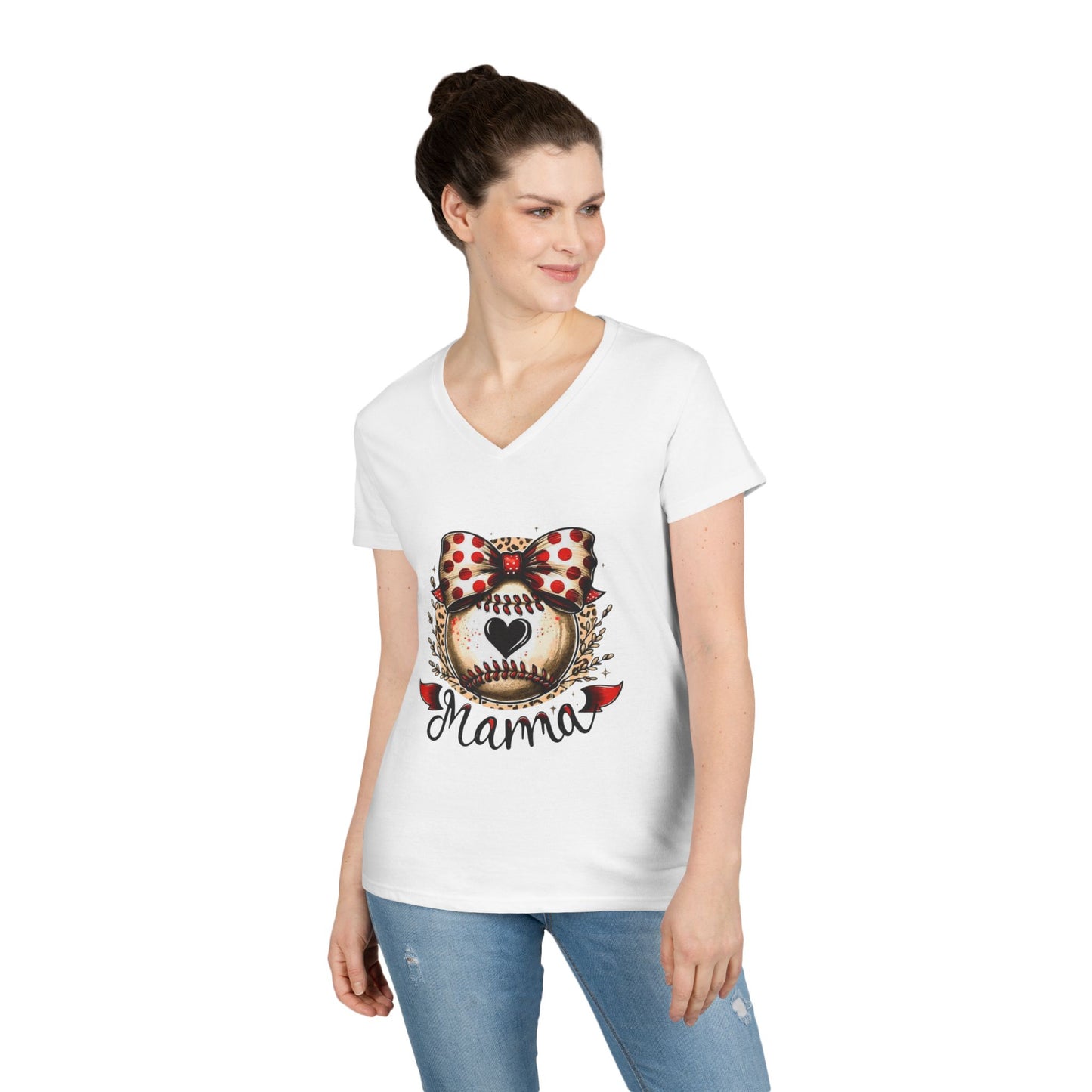 Baseball Mom V-Neck T-Shirt