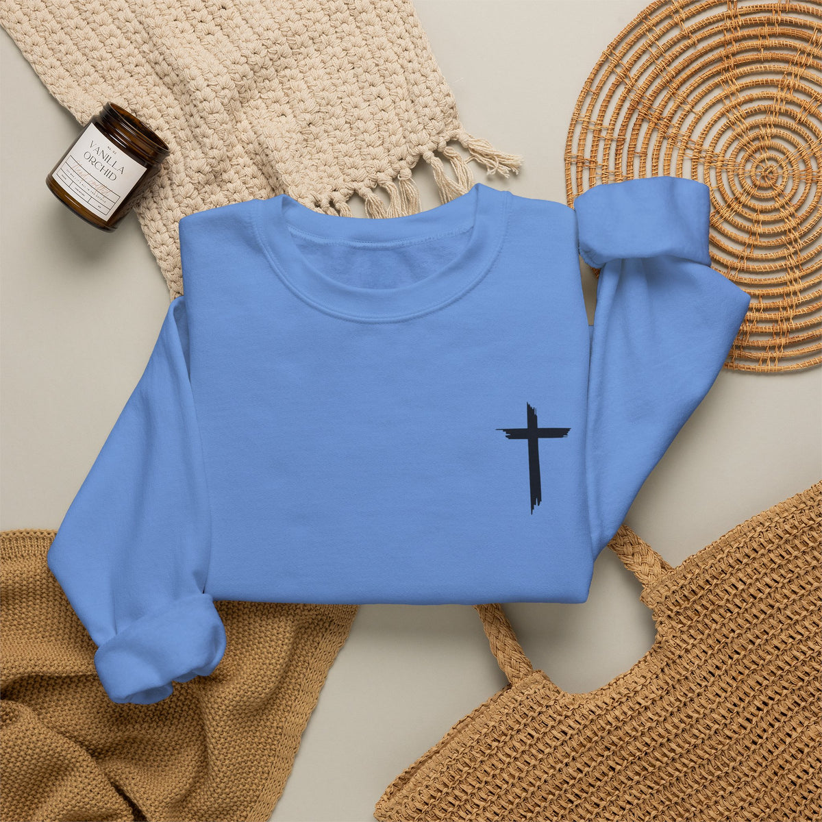 Brushstroke Cross Crewneck