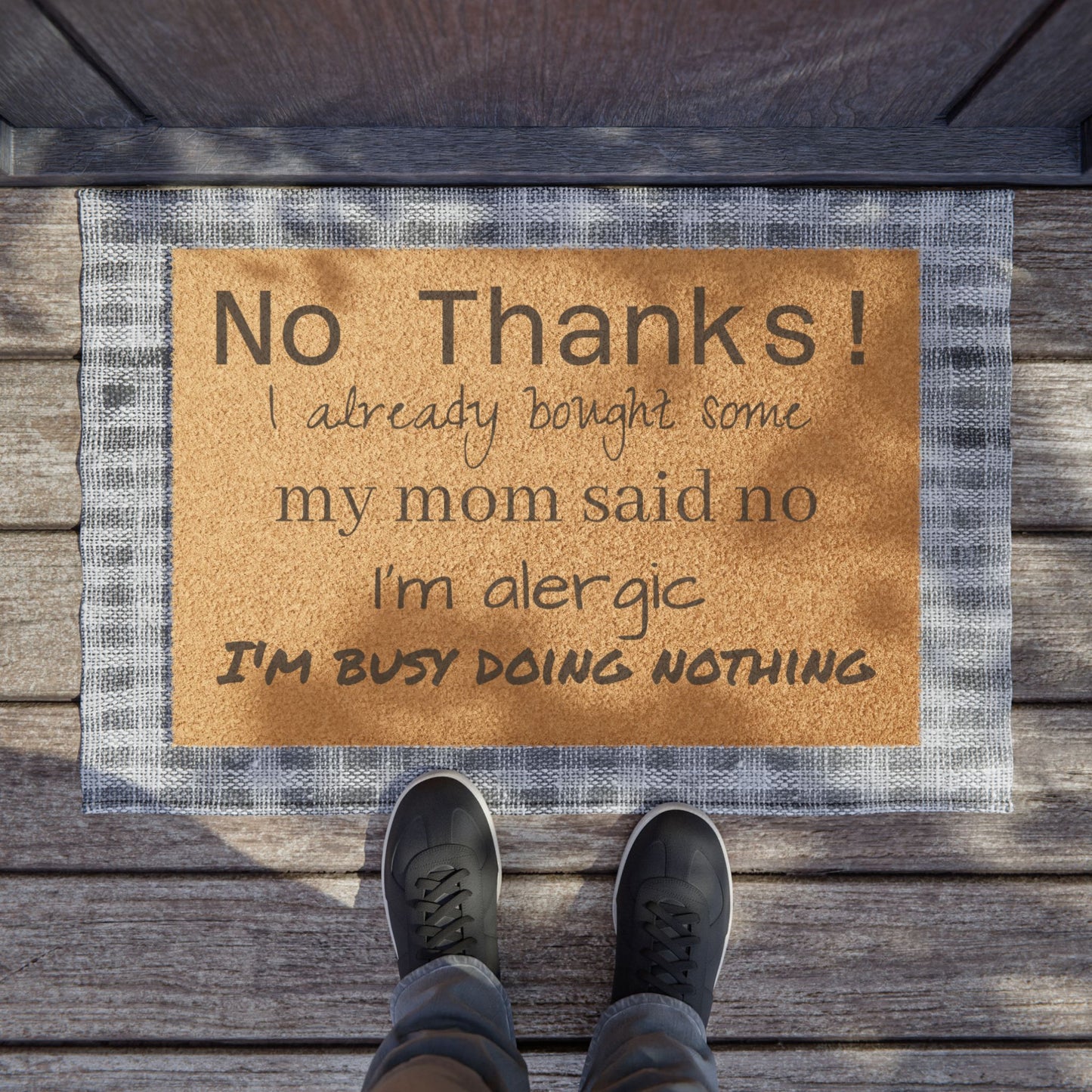 No Thanks Doormat