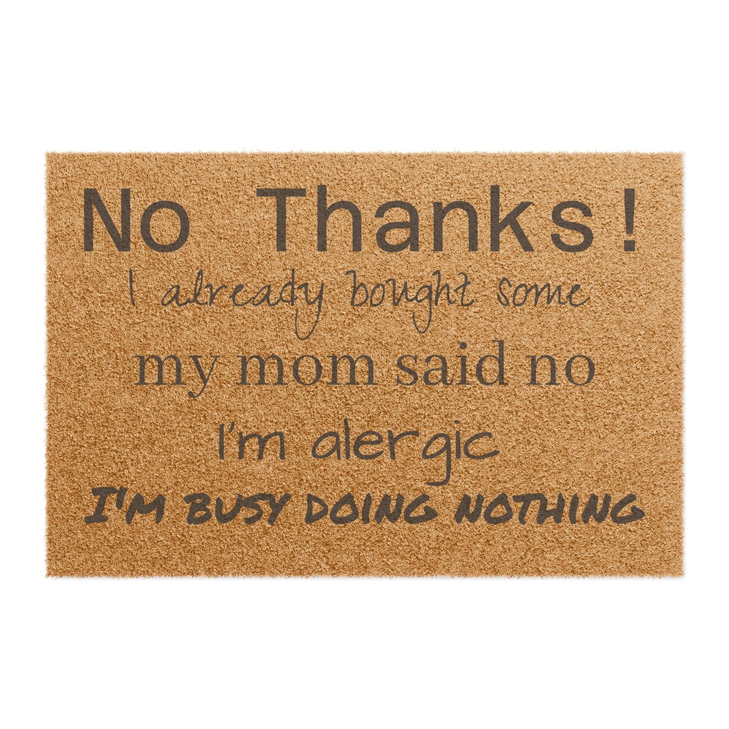 No Thanks Doormat