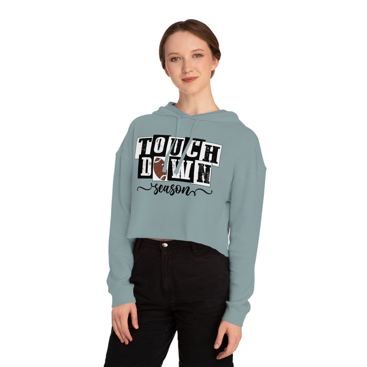 Touchdown Season Cropped Hoodie — Women’s Football Fan Pullover