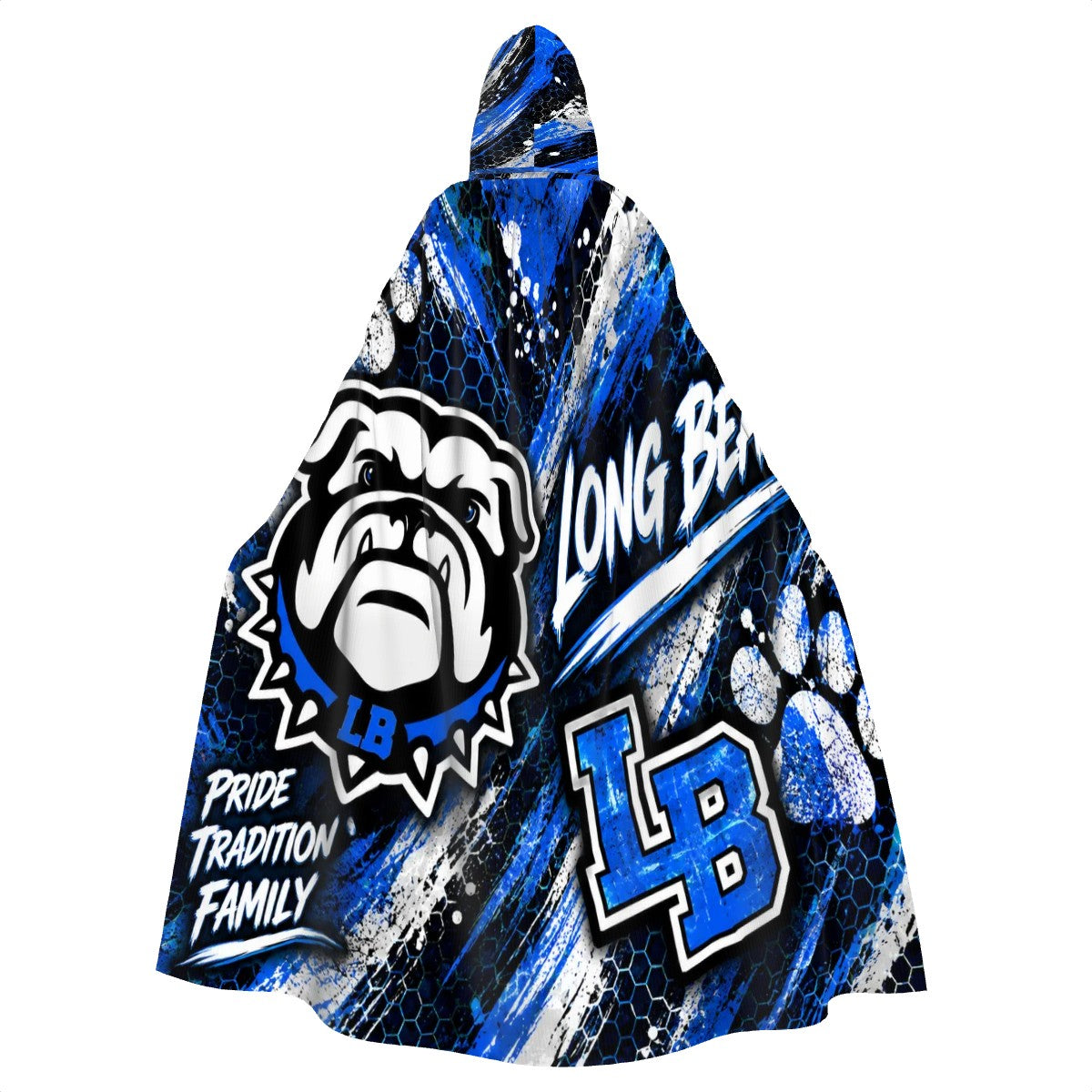 Long Beach Bulldogs Hooded Cloak | Adult