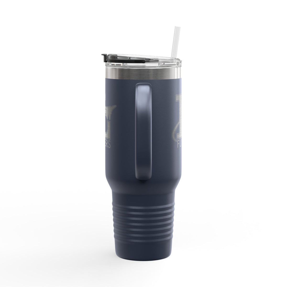 40oz Insulated Travel Mug — White Stainless Tumbler with 'FLYERS' Logo