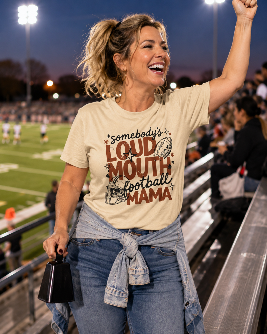 Somebody's Loud Mouth Football Mama T-Shirt