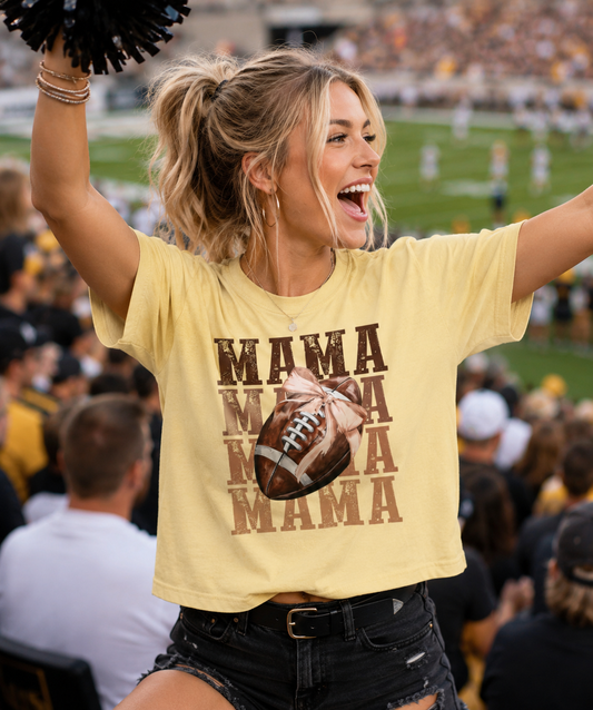 Mama Football Tee — Women's Boxy Game Day Shirt