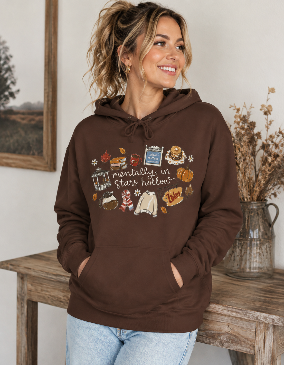 Mentally in Stars Hollow Cozy Hoodie