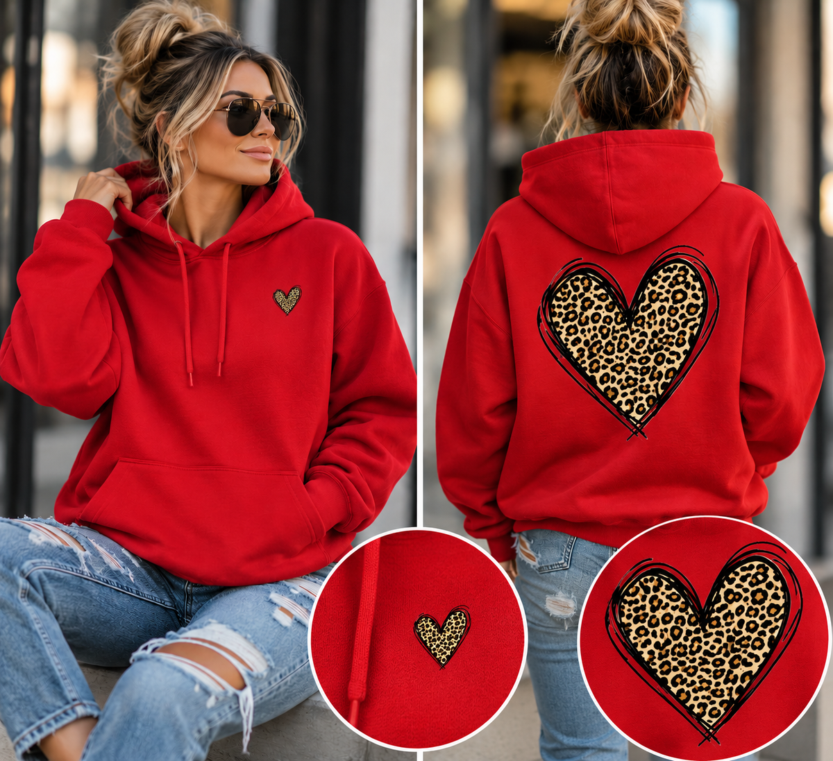 Leopard Heart Hoodie