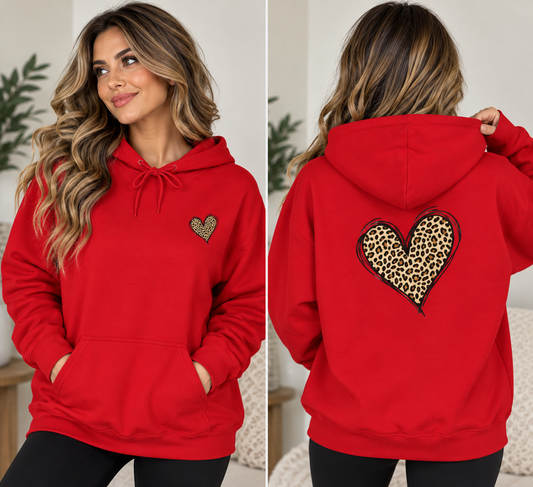 Leopard Heart Hoodie