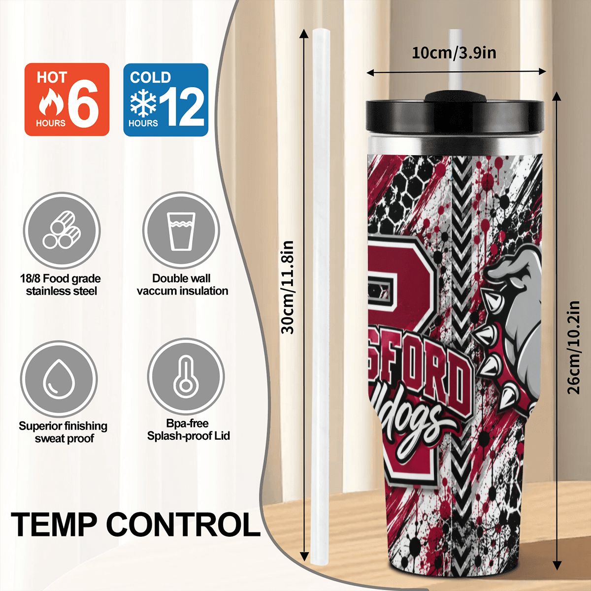 Rossford Bulldogs 40oz Tumbler