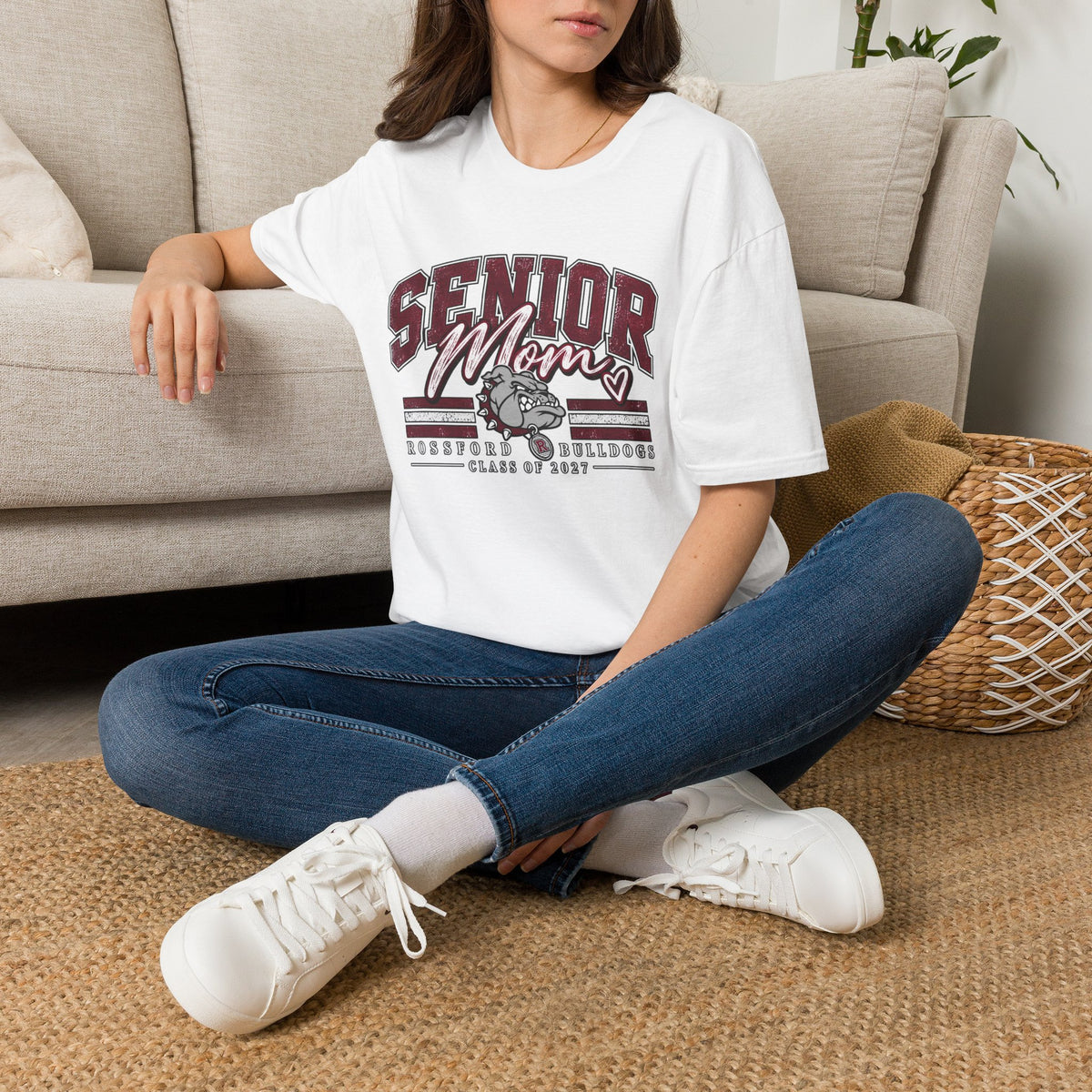Rossford Bulldogs Senior Mom T-Shirt — Class of 2027 Bulldog Mom Tee
