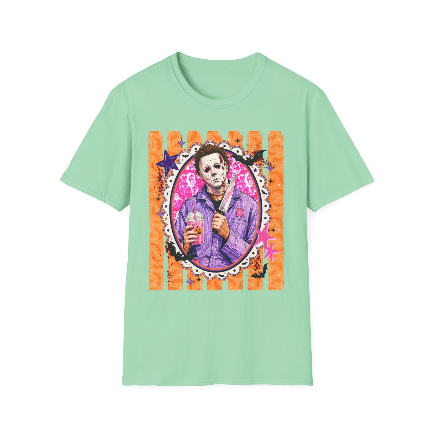 Horror Icon Portrait T-Shirt — Colorful Retro Slasher Art