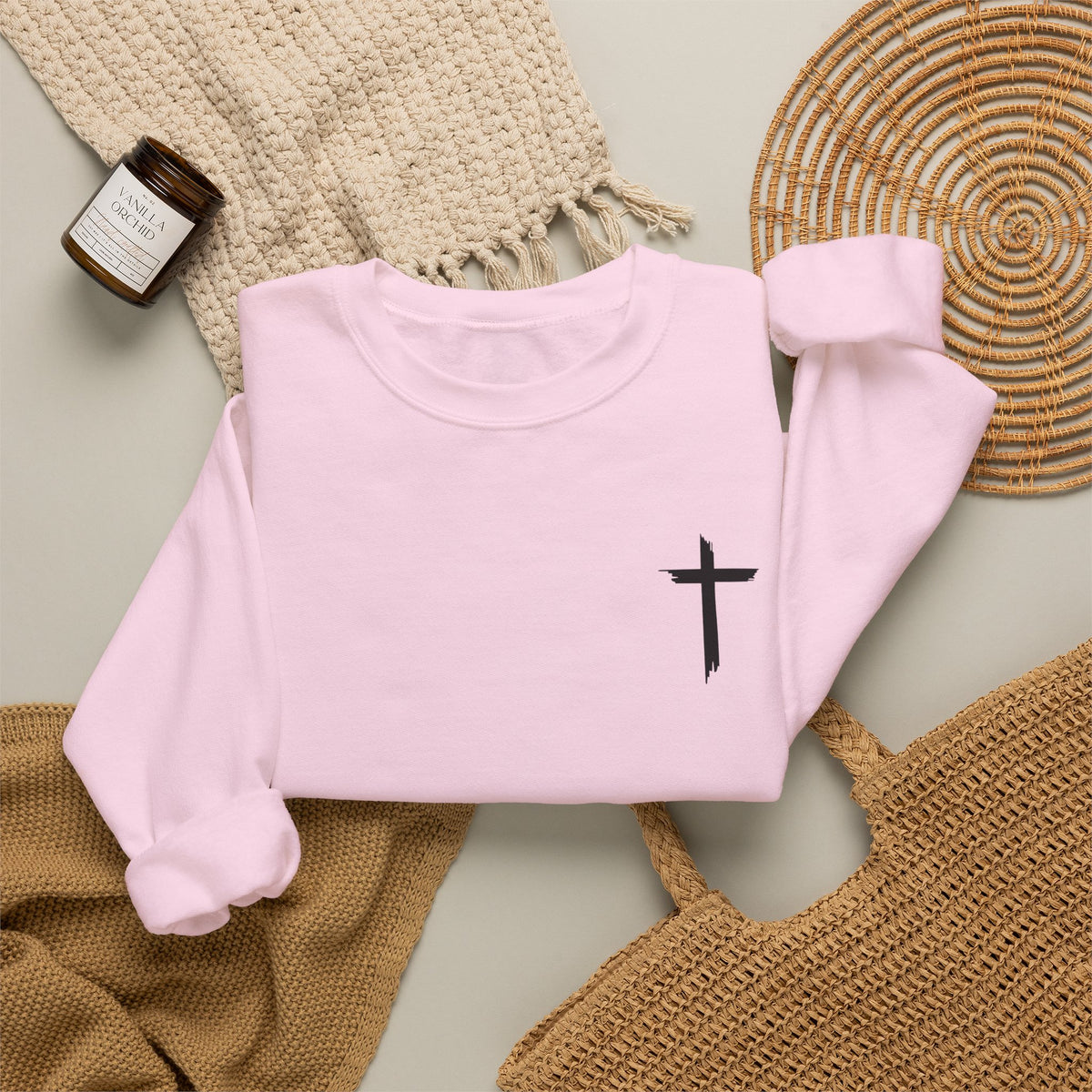 Brushstroke Cross Crewneck