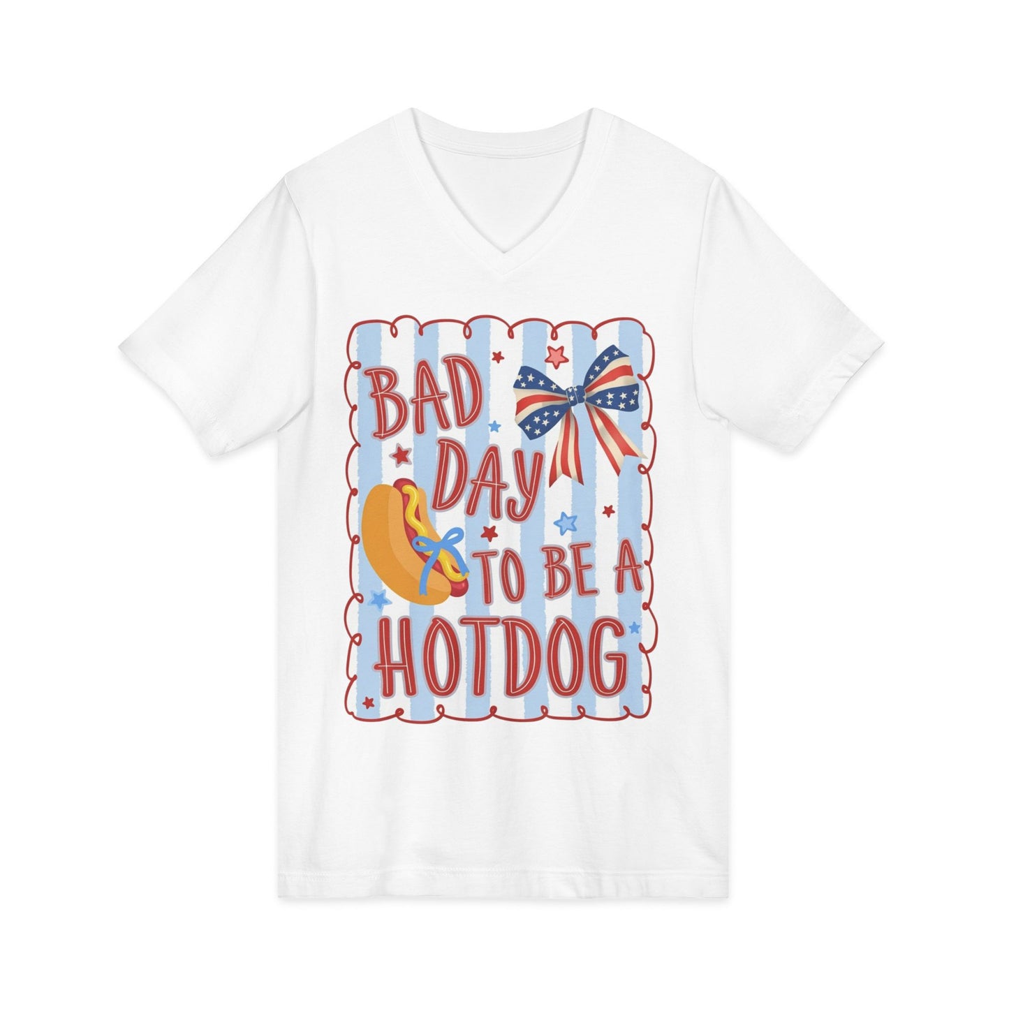 Bad Day To Be A Hotdog V-Neck Tee