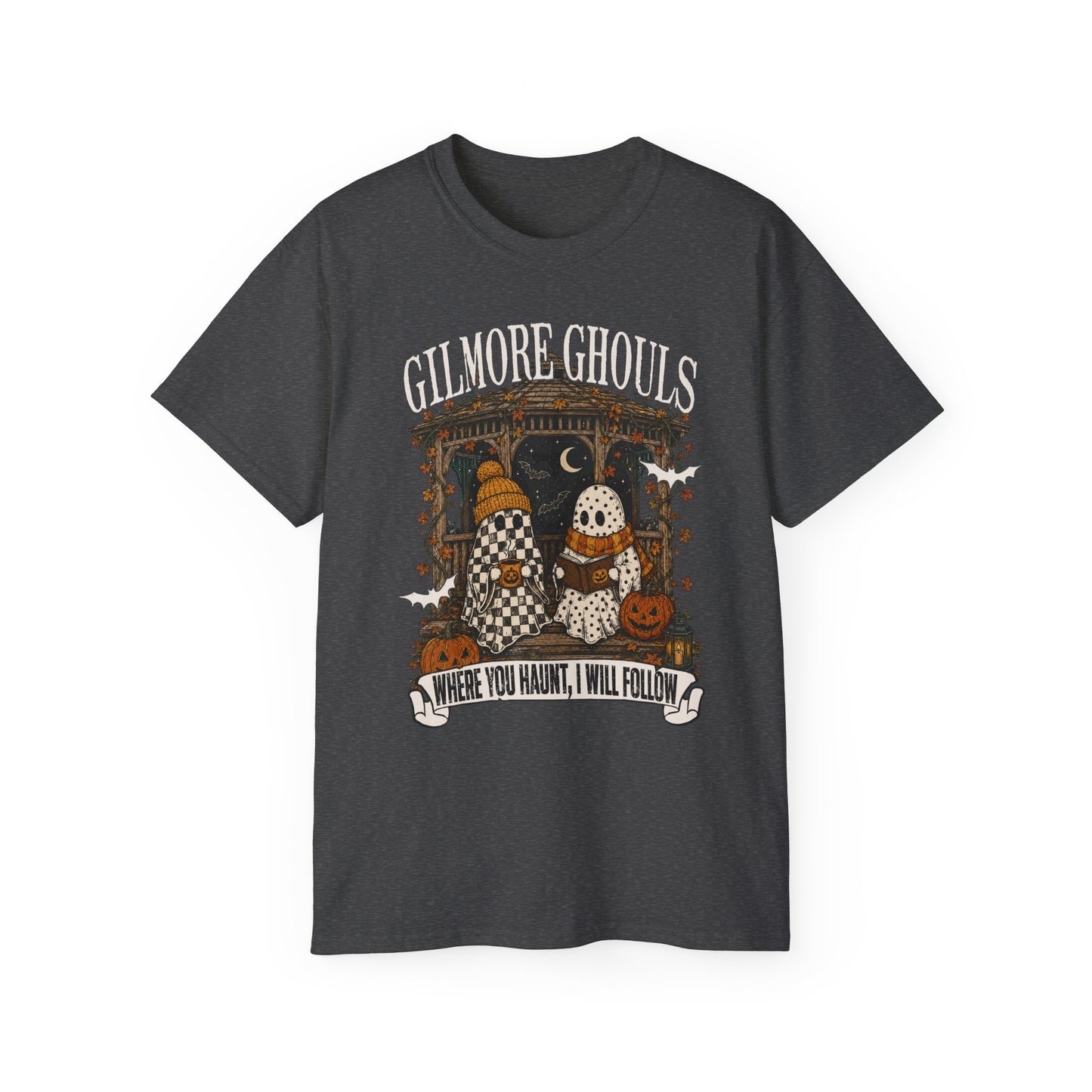 Halloween Ghosts Tee — "Where You Haunt, I Will Follow" Pumpkin Shirt
