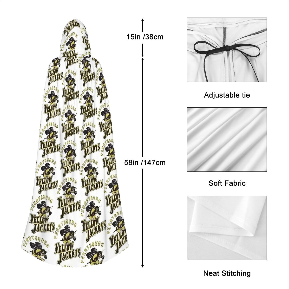 Perrysburg Yellow Jackets Game Day Hooded Cloak