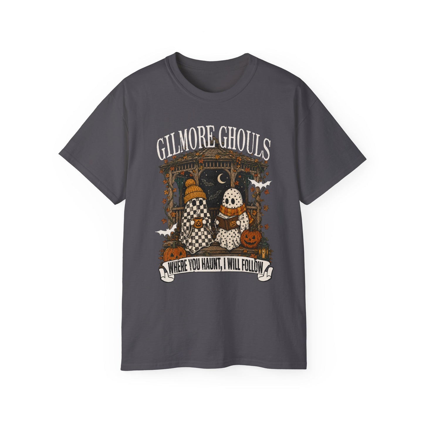 Halloween Ghosts Tee — "Where You Haunt, I Will Follow" Pumpkin Shirt