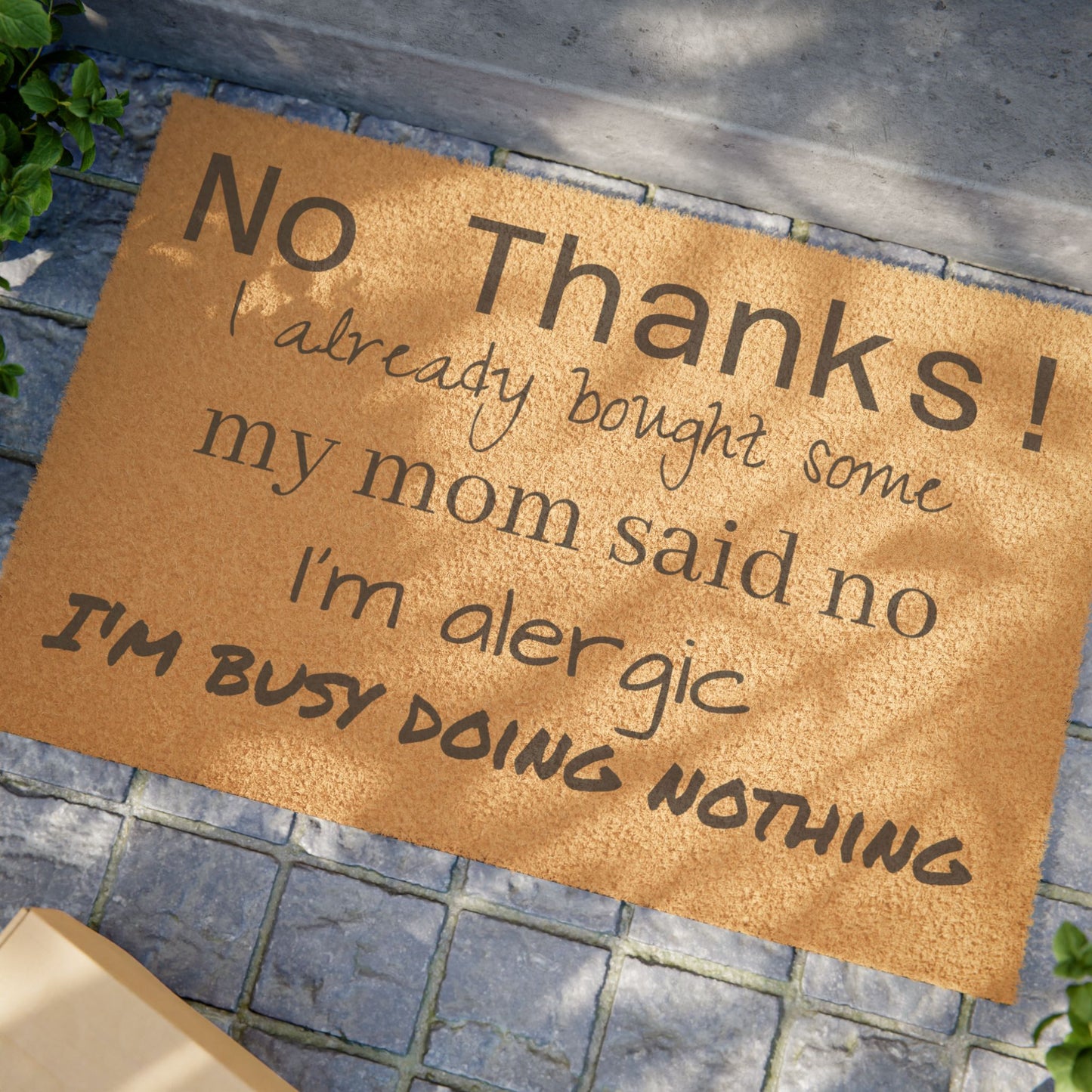 No Thanks Doormat