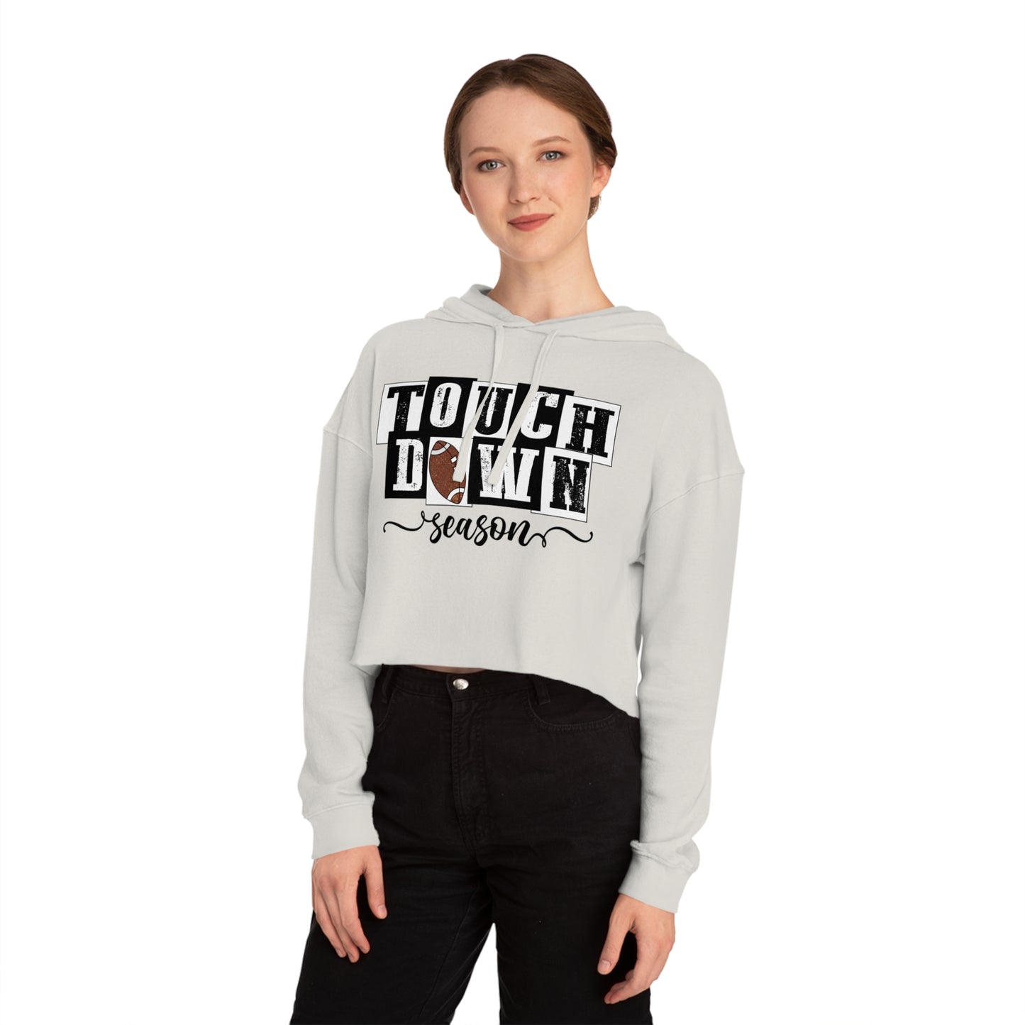 Touchdown Season Cropped Hoodie — Women’s Football Fan Pullover