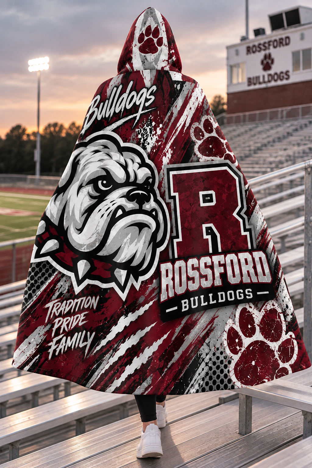 Rossford Bulldogs Hooded Cloak