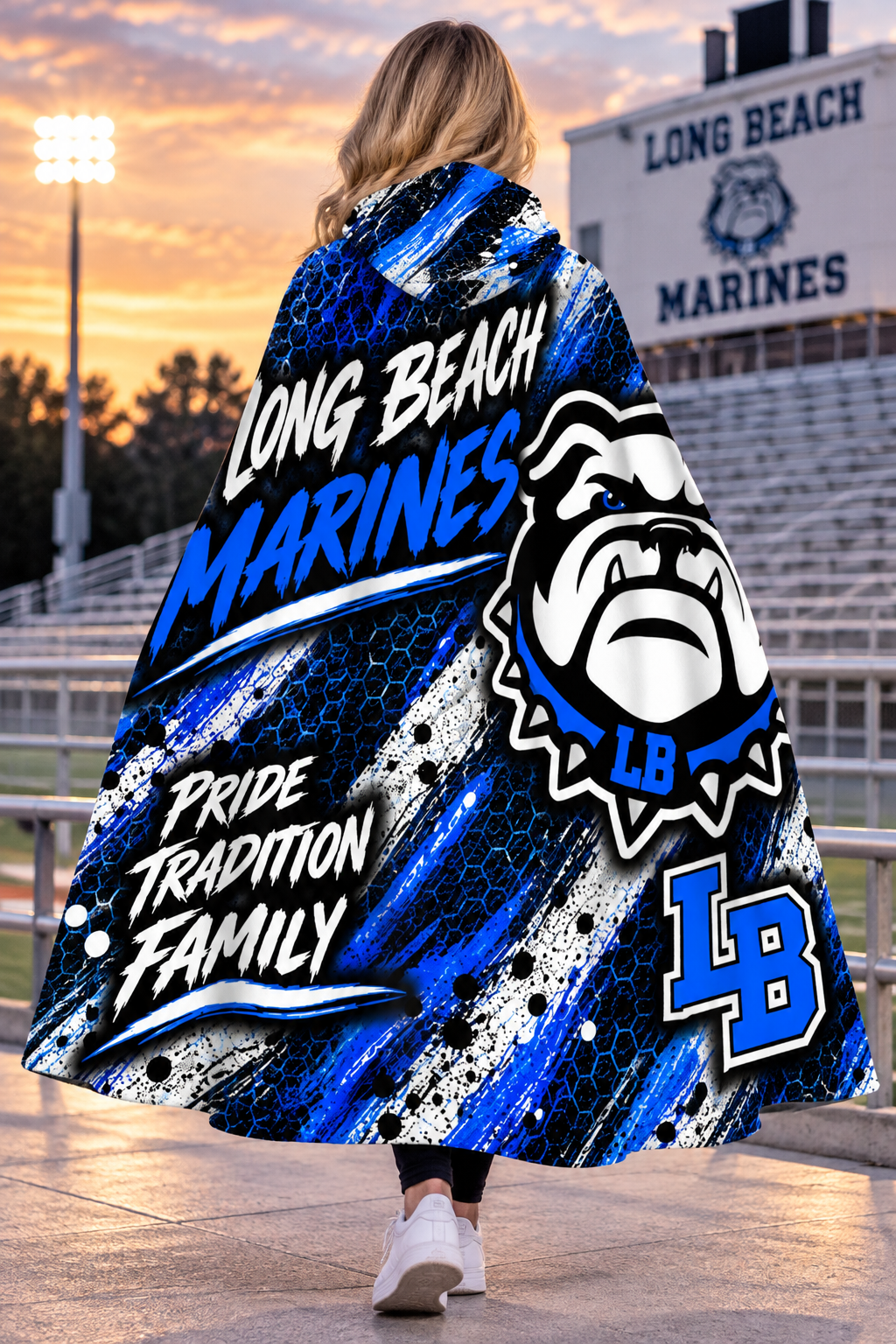 Long Beach Marines Hooded Cloak | Adult