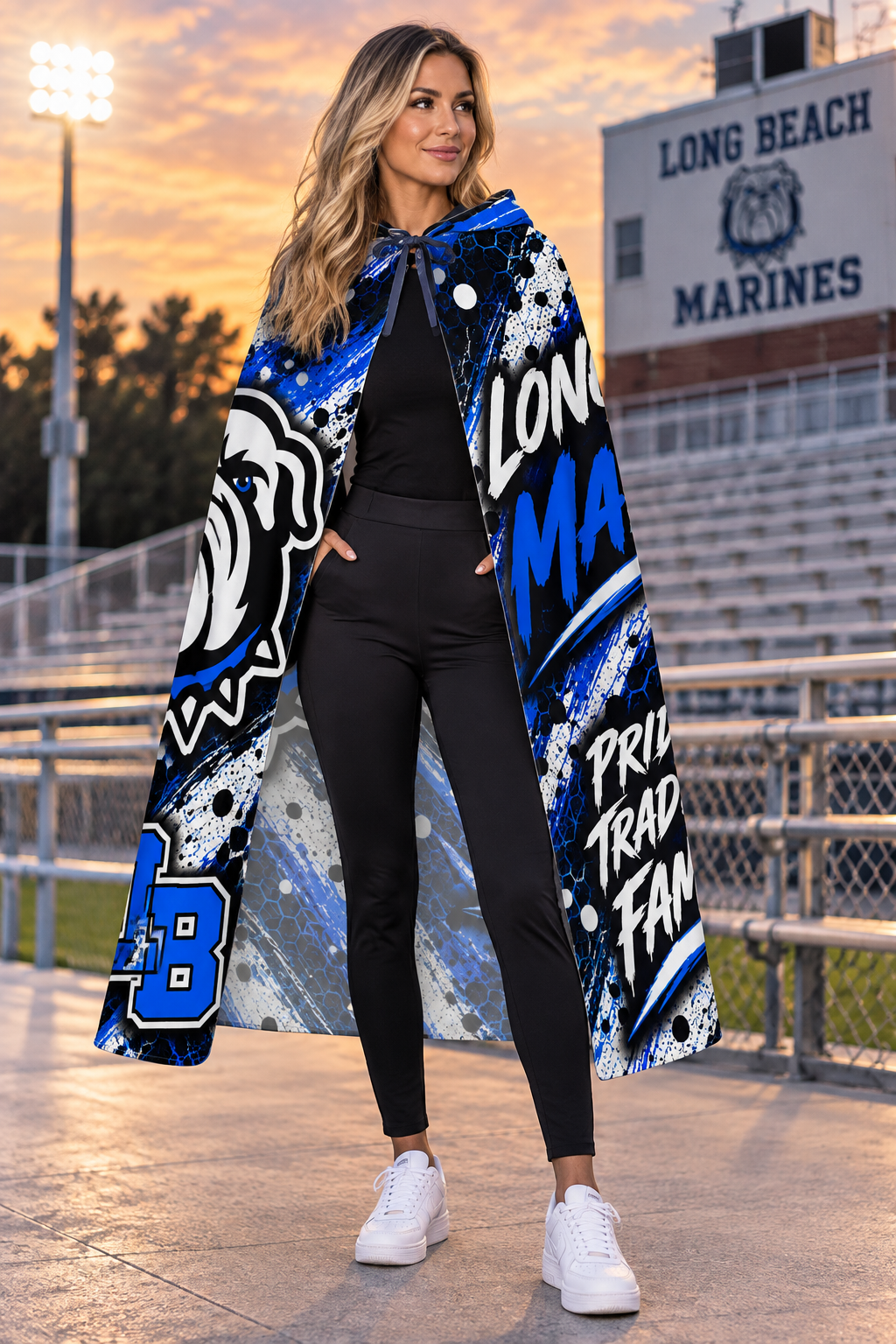 Long Beach Marines Hooded Cloak | Adult