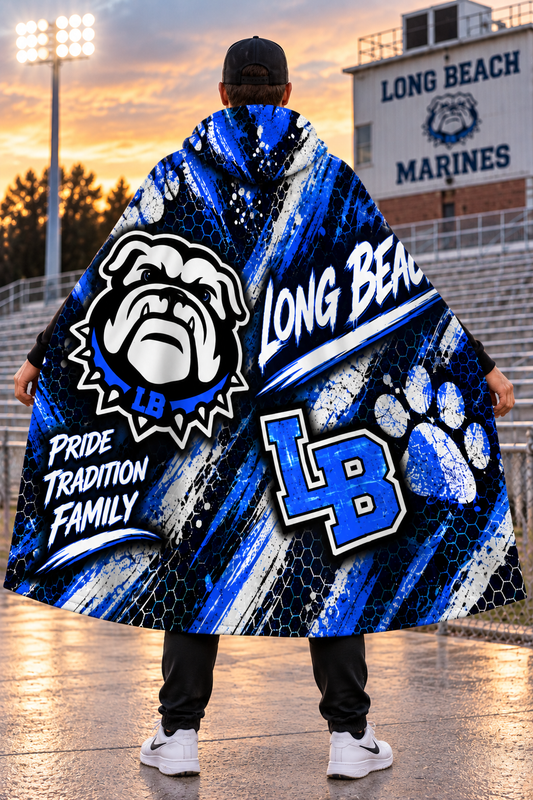 Long Beach Bulldogs Hooded Cloak | Adult
