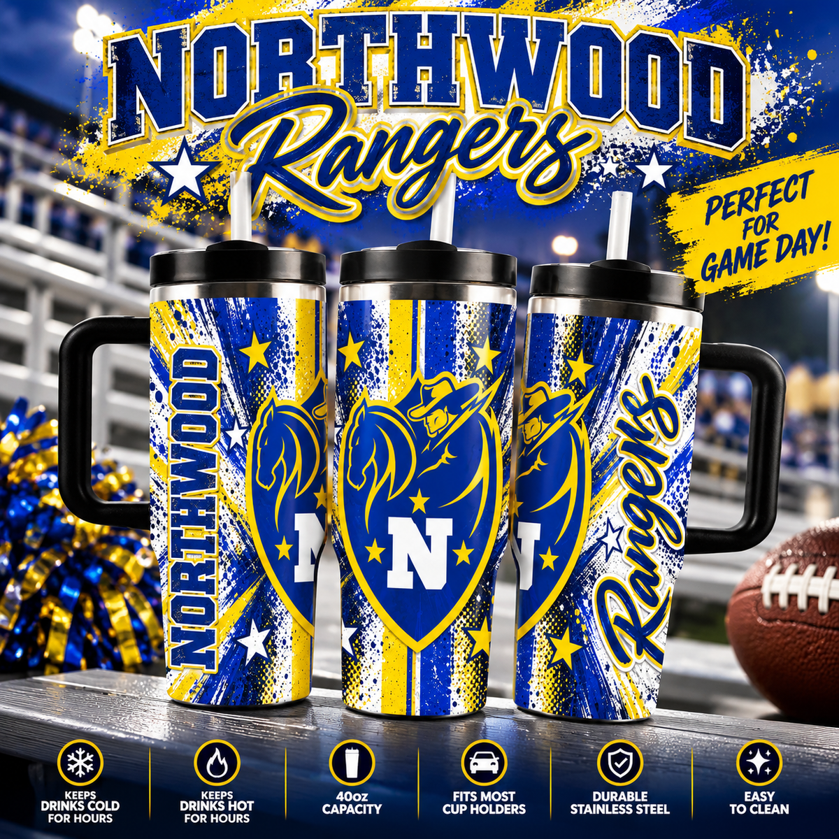 Big Ranger Energy | 40oz Tumbler with Handle and Straw