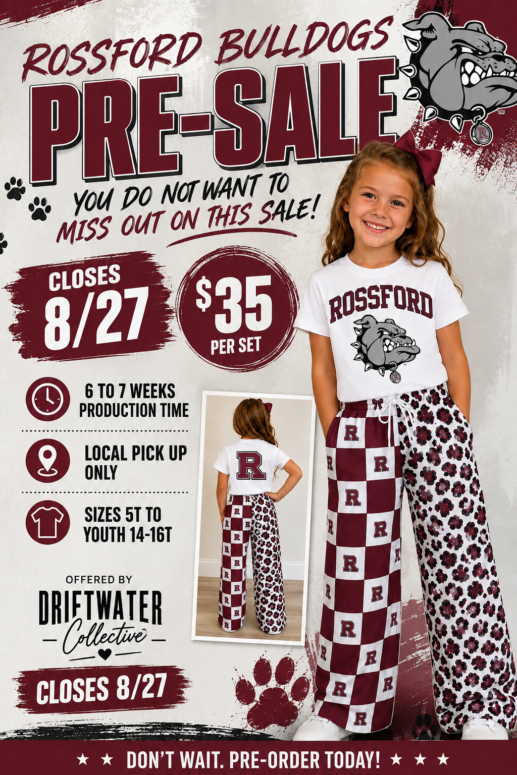 🐾 ROSSFORD BULLDOGS GIRLS PRE-SALE 🐾